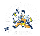 Logo Bryce Clean, homme énergique avec outils (serpillière, perceuse) pour Nettoyage & Multiservices. Depuis 2023.